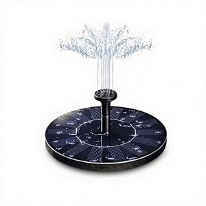 Fontaine solaire flottante ronde en plastique imperméable pour extérieur, 7V 1.4W, diamètre 160mm, pour jardin, piscine, aménagement paysager - Product Image 1
