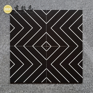Azulejo mosaico de porcelana cuadrado <span class=keywords><strong>con</strong></span> patrón de línea blanca y negra - Product Image 5