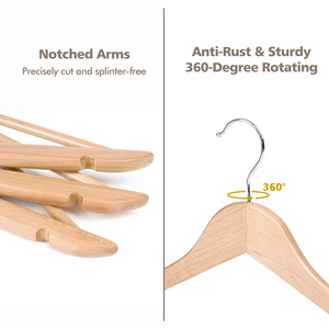 Venta Caliente Alta Calidad Al Por Burgemeester Perchas De Madera Para Ropa Chaquetas Abrigos Trajes Camisas Adecuadas Para El Armario - Product Image 4