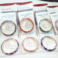 Vintage Ethnique Or Alliage Cloisonné Émail Bracelets Coloré Fleur Relief Gravé Grain Conception À La Mode Bracelets