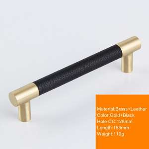 Manijas y <span class=keywords><strong>Tiradores</strong></span> Modernos <span class=keywords><strong>de</strong></span> Latón Dorado en Forma <span class=keywords><strong>de</strong></span> T para Gabinetes, <span class=keywords><strong>Tiradores</strong></span> <span class=keywords><strong>de</strong></span> Cuero Negro para Cajones <span class=keywords><strong>de</strong></span> Cómodas, Manijas para Muebles <span class=keywords><strong>de</strong></span> <span class=keywords><strong>Cocina</strong></span> y Armarios - Product Image 5
