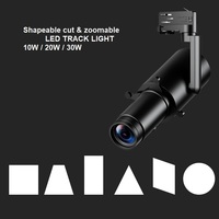 Zoom Museum Spotlight Track Frame Forme d'obturateur 10W 20W 30W Aluminium moderne COB DALI 0-10V Triac Dimmable LED High CRI Tunable