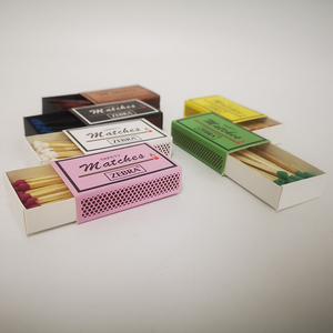 colorful tips wood safety matches in paper box , wooden match stick household - Product Image 4