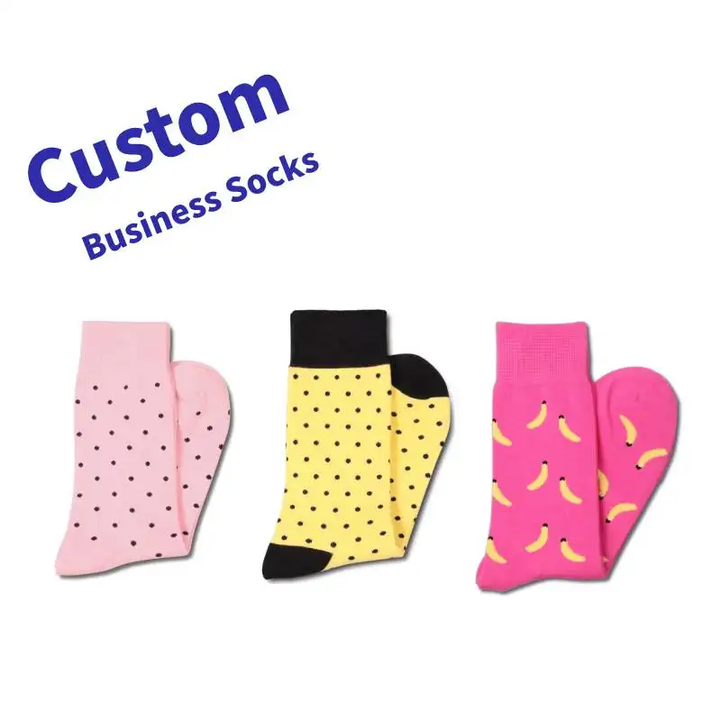Wholesale Happy Designer Socks Men Polo Dot Coffee Cup Various Patterns Business Dress Socks