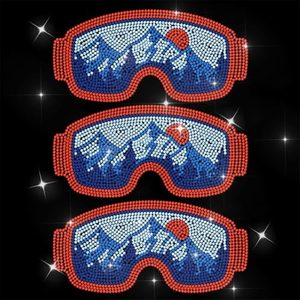 Motif thermocollant en strass pour masque de <span class=keywords><strong>ski</strong></span> de montagne, souple et durable, pour la décoration de vêtements, <span class=keywords><strong>chaussures</strong></span> et chapeaux - Product Image 1