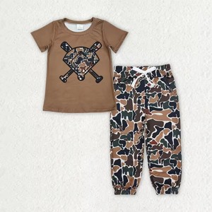Ensemble de vêtements de sport pour bébés garçons, manches courtes, camouflage, de haute qualité - Product Image 4