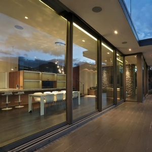 Portes coulissantes en acier inoxydable sur mesure ODM OEM, design accordéon, décoration en fibre de verre, pour hall d'hôtel, villa, extérieur, supermarché - Product Image 4