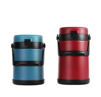 Boîte à bento isolée à 3 niveaux, empilable, OEM, en acier inoxydable, 4 couches, tiffin, conteneur alimentaire, boîte à lunch avec poignée