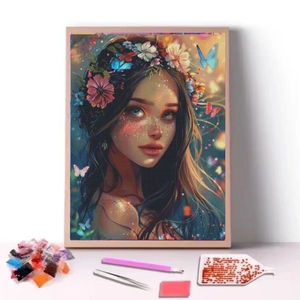 COOLEVE 50x60 Pintura de Diamantes Personalizada de Gran Formato, Rosas de Cristal 5D, Decoración Clásica para el Hogar, Venta al por Mayor de Fábrica, Retrato - Product Image 1