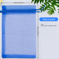 Sacs en organza transparents 6x9 pouces, pochettes en maille avec cordon de serrage, grands sacs cadeaux en organza pour cadeaux de fête de naissance, de remise de diplôme