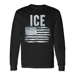 T-shirt a maniche lunghe con bandiera americana Ice USA Bold Distressed - Product Image 1