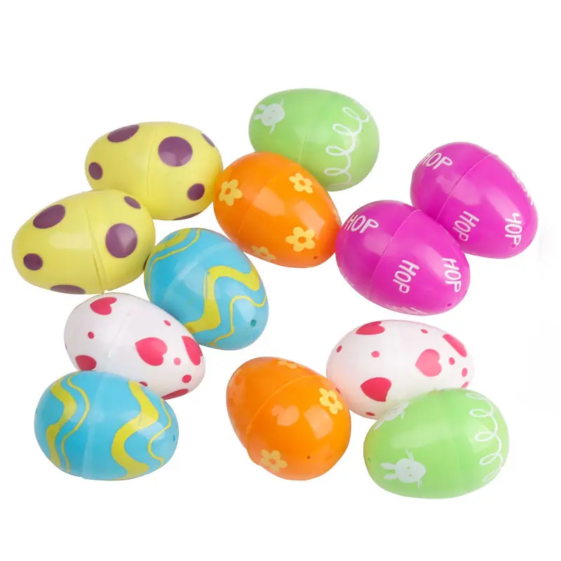Party zubehör Ostereier Öffnen Sie Ei Twist Eierschale Kunststoff 12 Geschenke kreative DIY Kinder handgemachte Spielzeug Eierschale Malerei