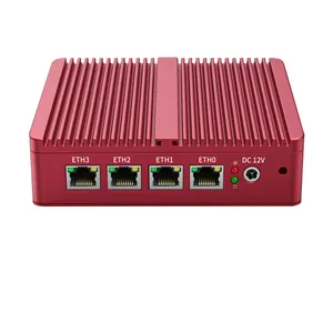 BKHD 4LAN 2.5GbE i226 Fanless Mini Host Suitable for Firewall Router Server Gemini Lake J4125 G30 Red Supports Pfsense Mikrotik