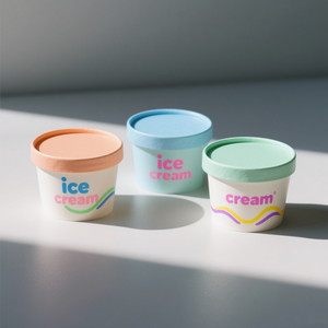 <b>Disposable</b> Ice Cream Paper <b>Cups</b> 3oz 4oz 5oz 8oz Single Wall Recyclable <b>Cups</b> With Dome Lids and Spoon Sustainable Paper <b>Cup</b> - Product Image 2