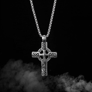 MECYLIFE Vintage Viking <strong>Celtic</strong> Knot Pendant <strong>Necklace</strong> Stainless Steel Vintage <strong>Cross</strong> <strong>Necklace</strong> Men - Product Image 3