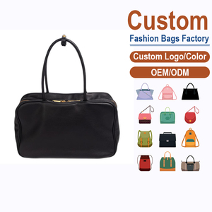 Bolso de Mano de Cuero Genuino con Doble Asa, Diseño con Cierre, Color Sólido Retro, Gran Capacidad, Bolso de Hombro, Procesamiento ODM - Product Image 2