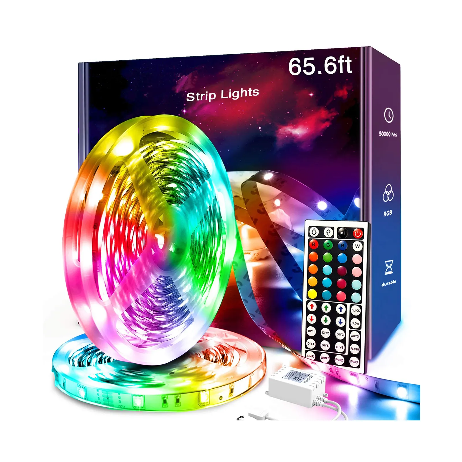 12V 5050 RGB 65.6ft 20m Led Strip Light chasing aluminum profile for balloons with Remote Battery Powered