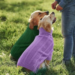 Suéter de Punto Grueso y Cálido para Invierno, Color Sólido Personalizado, para Cachorros, Ropa para Mascotas, para Perros Machos y Hembras - Product Image 6