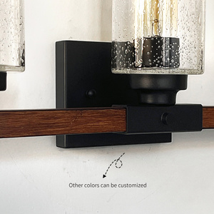 Longsky Đèn Trang Điểm 3 Đèn <span class=keywords><strong>ETL</strong></span> Đèn Treo Tường Công Nghiệp Đèn Treo Tường Trang Trại Bằng Gỗ Nền E26 Cho Phòng Tắm - Product Image 6