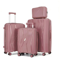 Ensemble de valises trolley modernes argentées, valises rigides emboîtables pour cosmétiques, 4 pièces, sacs de transport brillants en polyester imperméable, vente en gros