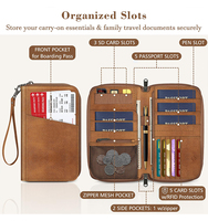 Portefeuille de voyage personnalisé Haoran avec logo, organiseur de documents, pochette en cuir RFID, porte-passeport familial