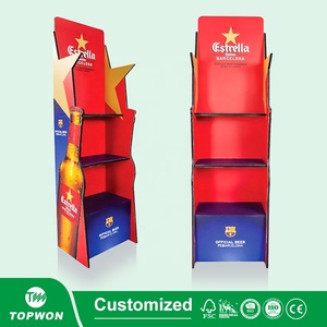 Estantes de exhibición de venta al por menor de supermercado personalizados, soporte de exhibición de cartón emergente, licor, cóctel, licor, bebida, botella de cerveza, soporte de exhibición - Product Image 5