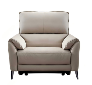 Sofá Eléctrico Reclinable con Estructura de Madera de Pino Importada, Sofá de Cuero Genuino Ecológico de Estilo Minimalista Italiano - Product Image 3