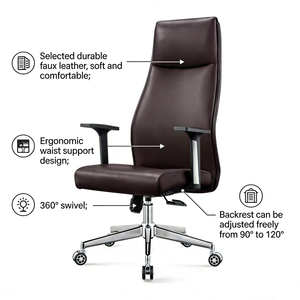 <span class=keywords><strong>Sedia</strong></span> da <span class=keywords><strong>Ufficio</strong></span> <span class=keywords><strong>Ergonomica</strong></span> con Schienale Alto, Poggiatesta Regolabile, Supporto Lombare, Comoda <span class=keywords><strong>Sedia</strong></span> Girevole in Pelle PU per Casa e <span class=keywords><strong>Ufficio</strong></span> - Product Image 1