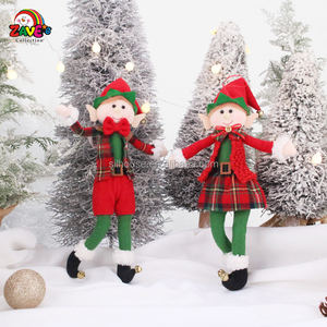 Zaves <span class=keywords><strong>13</strong></span> pouces ornement d'elfe de Noël avec des membres pliables en peluche décor à la maison ornement suspendu et accessoires d'elfe - Product Image 6