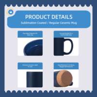 15oz BPA-freie, auslaufsichere Keramik-Kaffeetasse Geschenkbox-Set mit Korkboden, Sublimationsdruck, individuelles Logo, Geschäftsgeschenke