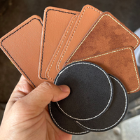 Maßgefertigtes Braunes/Schwarzes Waschbares PU-Leder Patch-Etikett mit Heißpress-Befestigung