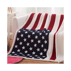 美国国旗毛毯配美国国旗扔毛毯
