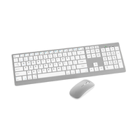 Clavier et souris sans fil de jeu personnalisés Sliver 2,4 GHz, combo 3 touches, design ultra-fin, rétroéclairage LED, disposition ergonomique DE/RU/US
