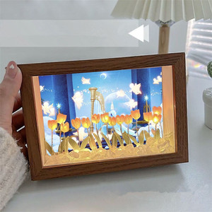 Photos personnalisées gratuites artificielles tulipe à la main veilleuses bricolage matériel chambre décor atmosphère lampe pour mariage saint valentin - Product Image 4