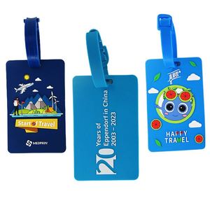 Étiquettes de bagages en plastique personnalisées imprimées, forme rectangulaire, étiquettes de nom de sac de voyage personnalisées avec des motifs colorés pour une utilisation en avion - Product Image 1