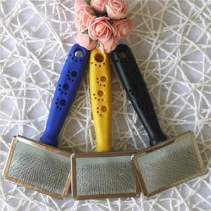 Manico in plastica morbido curvo in acciaio inox aghi a basso prezzo semplice Pet Dog cagnolino animale toelettatura spazzola per toelettatura - Product Image 1