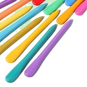 Crayons en plastique sans gâchis 24 couleurs fournitures d'art imperméables vibrantes sans danger pour les tout-petits en vrac scolaire transfrontalier - Product Image 2