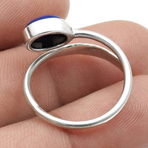 <b>Lapis</b> <b>Lazuli</b> Designer 925 Solid Sterling Silver Natural Gemstone <b>Rings</b> Handmade Jewelry Gift for Her Women Accessories Bulk Sale - Product Image 4