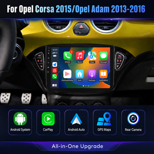 Autoradio Android 9 pouces personnalisé en usine avec écran IPS, WiFi, USB et CarPlay pour Opel Corsa 2015 et Opel Adam 2013-2016 - Product Image 1