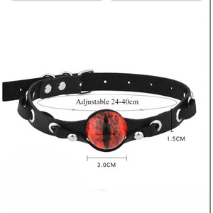 Collar Gótico Multicolor con Ojos de Demonio para Hombre y Mujer, Collar de Cuero Punk, Joyería - Product Image 3
