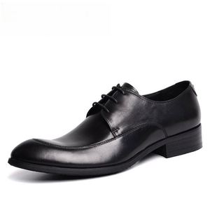 Chaussures Derby Haut de Gamme pour Hommes - Cuir Véritable Lacées Style Oxford - Nouvelle Collection Formelle Rehaussante Imperméable Automne - Product Image 4