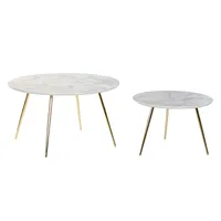 Ensemble de 2 tables d'appoint en acier et résine 80x80x45cm