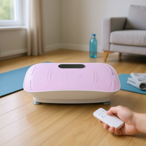 Plateforme vibrante rose à 10 fréquences, silencieuse, pour usage domestique, machine de perte de poids, matériau ABS, mouvement vertical, charge maximale de 150 kg - Product Image 2