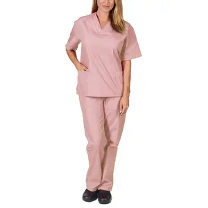 2023 Set di uniformi scrub alla moda Set di scrub per infermiere uniformi ospedaliere per infermiere Set di scrub per donna a maniche corte