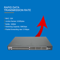 X522824P-W-M Commutateur géré L3 24GE PoE+ 4SFP Total PoE IEEE802.3af/at avec gestion à distance IA Cloud, montage en rack, AC110-240V