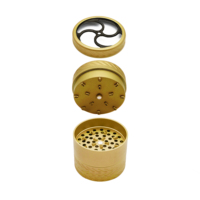 Moulin à herbes et épices en aluminium 63 mm, alliage 6063, à dents brevetées, OEM/ODM, accessoires pour fumeurs
