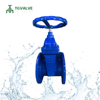 Vanne à opercule manuelle légère en fonte ductile pour eau, DIN3352 F5 PN16 DN100-DN400, à brides, EPDM, époxy bleu, application industrielle