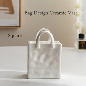 Wholesale Modern Small Table Home Decorative <strong>White</strong> Ceramic Porcelain Unique <strong>Flower</strong> <strong>Vase</strong> - Product Image 2