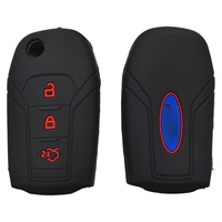 Coque de clé télécommande 3 boutons en silicone moulé avec précision, multicolore, résistante aux rayures, pour Ford Focus Everest Escort