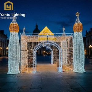 Projet d'éclairage LED extérieur IP65 de grande envergure : Ours, bonhomme de neige et château lumineux pour porches, centres commerciaux et places publiques - Product Image 3